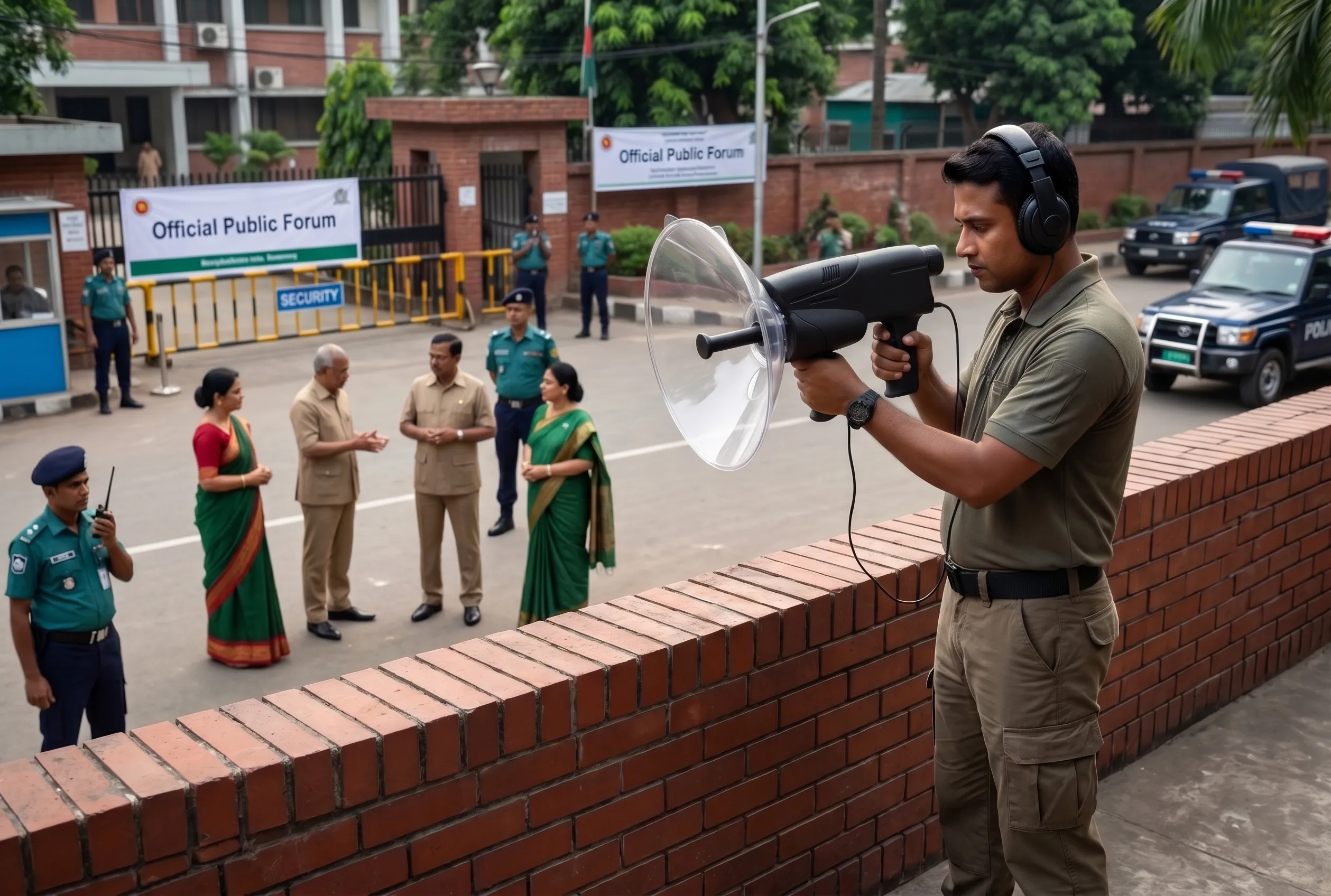 Parabolic Microphone Bangladesh used by security teams for intelligence gathering and public area monitoring.